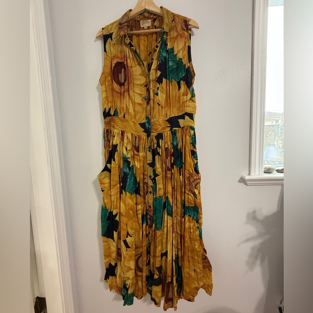 Nougat London Yellow Floral Maxi Dress with Green Accents